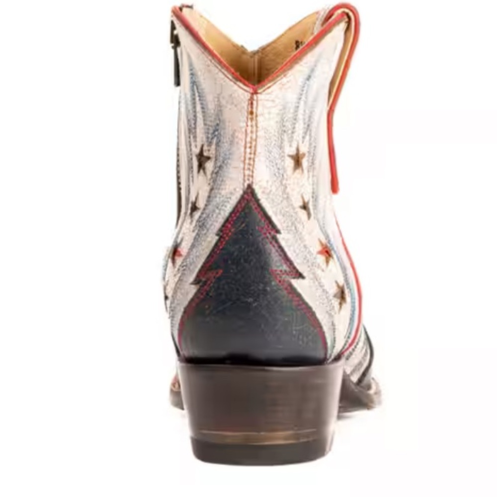 Old Gringo Legacy Blue Zipper Bootie Boot embroidered inlay stars RTL $395 8.5 - Picture 7 of 15